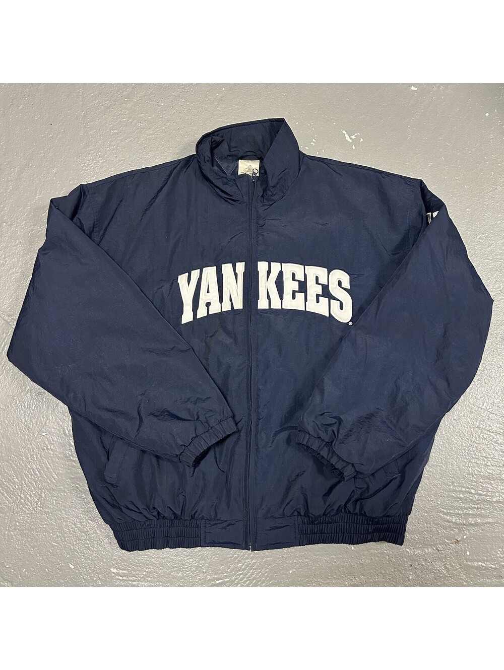 VINTAGE New York Yankees Adidas Zip Up Jacket Navy Blue Size 2XL